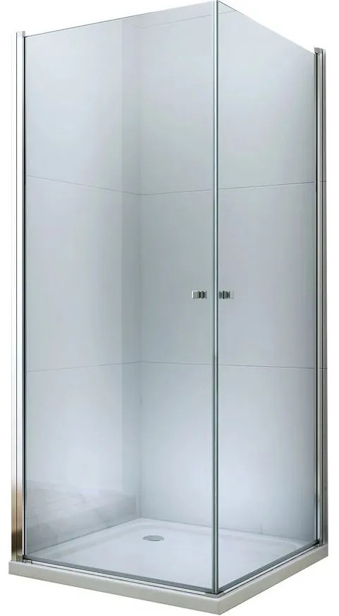 Mexen Pretoria DUO sprchovací kút 80x100cm, 6mm sklo, chrómový profil-číre sklo, 852-080-100-02-00