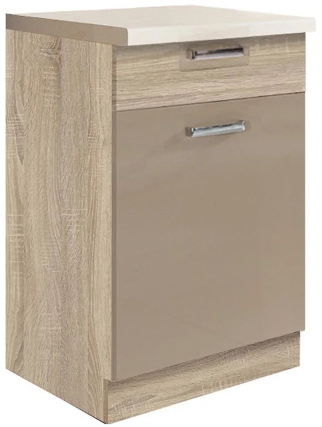 Kuchynská skrinka Premio 4D sonoma/cappuccino lesk