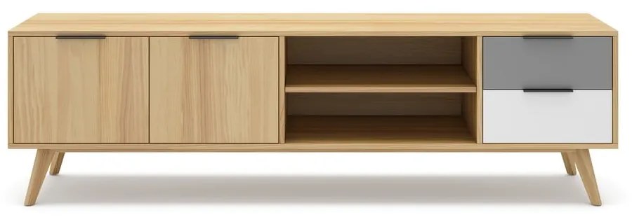 TV stolík z borovicového dreva v prírodnej farbe 180x53 cm Elfa - Marckeric