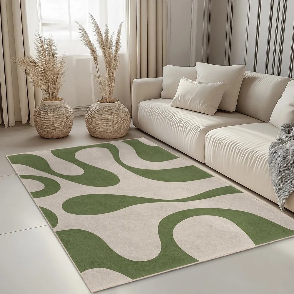 Zelený prateľný koberec 80x150 cm Matcha Latte – Mila Home