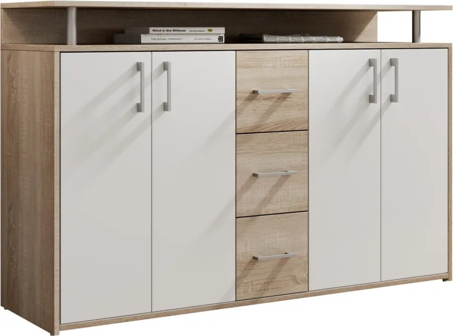 Komoda Drift, dub sonoma/biela