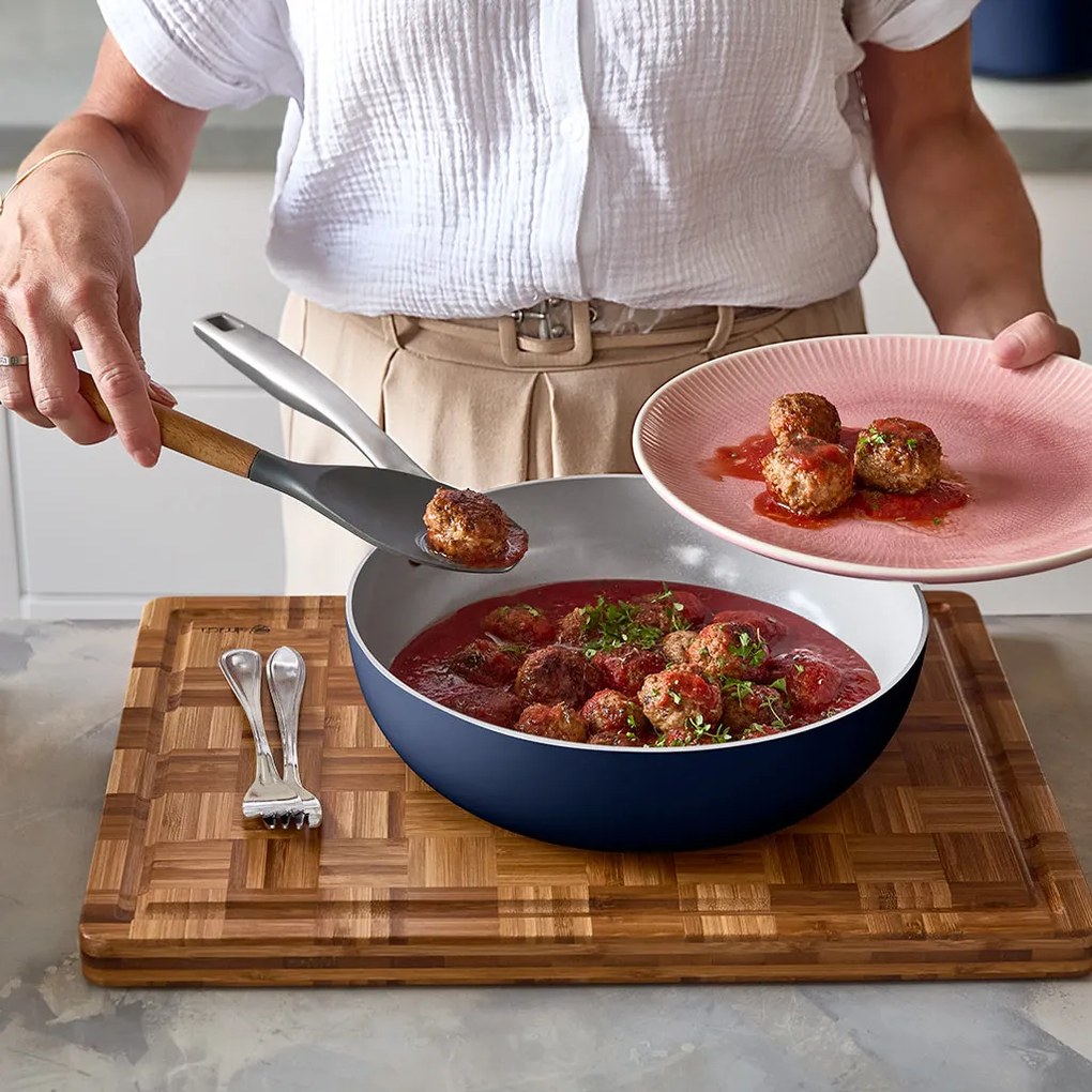 Elmich Nepriľnavá keramická Wok panvica Vital Ø 28 cm - tmavomodrá