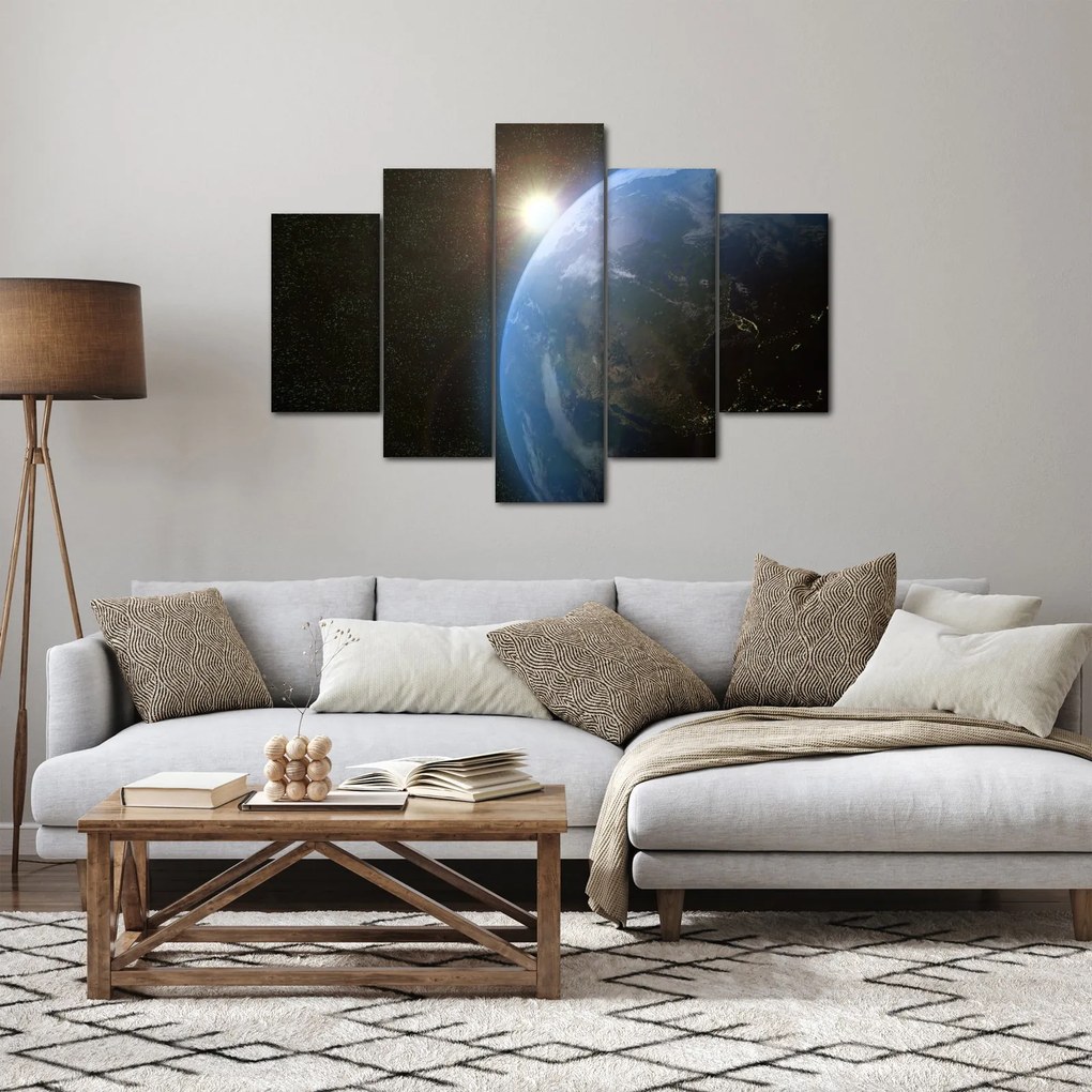 Obraz krajiny z vesmíru (150x105 cm)