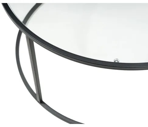 Konferenčný stolík BERLIN 45x80 cm čierna/číra