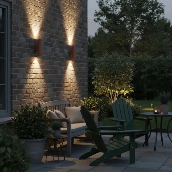 Ideal Lux - Vonkajšie nástenné svietidlo GUN 1xGU10/35W/230V 21 cm IP44 hnedé
