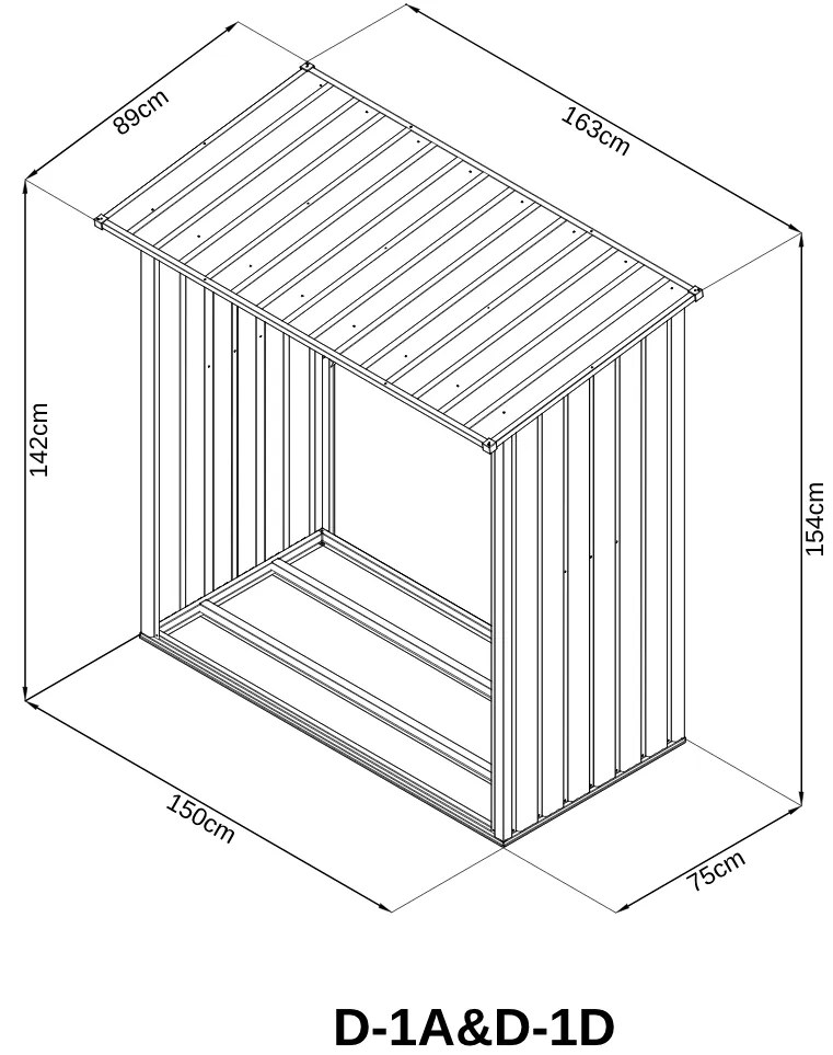 BestBerg D-1D záhradný domček / 1,5 m² / 163 x 89 x 154 cm / drevo
