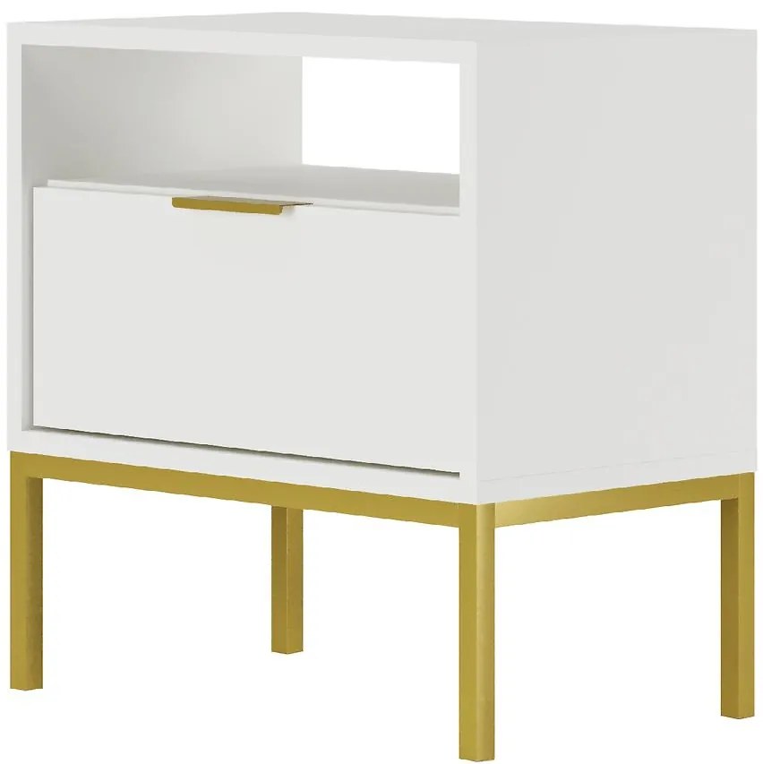 Nočný Stolík Austin Biely/Zlatý
