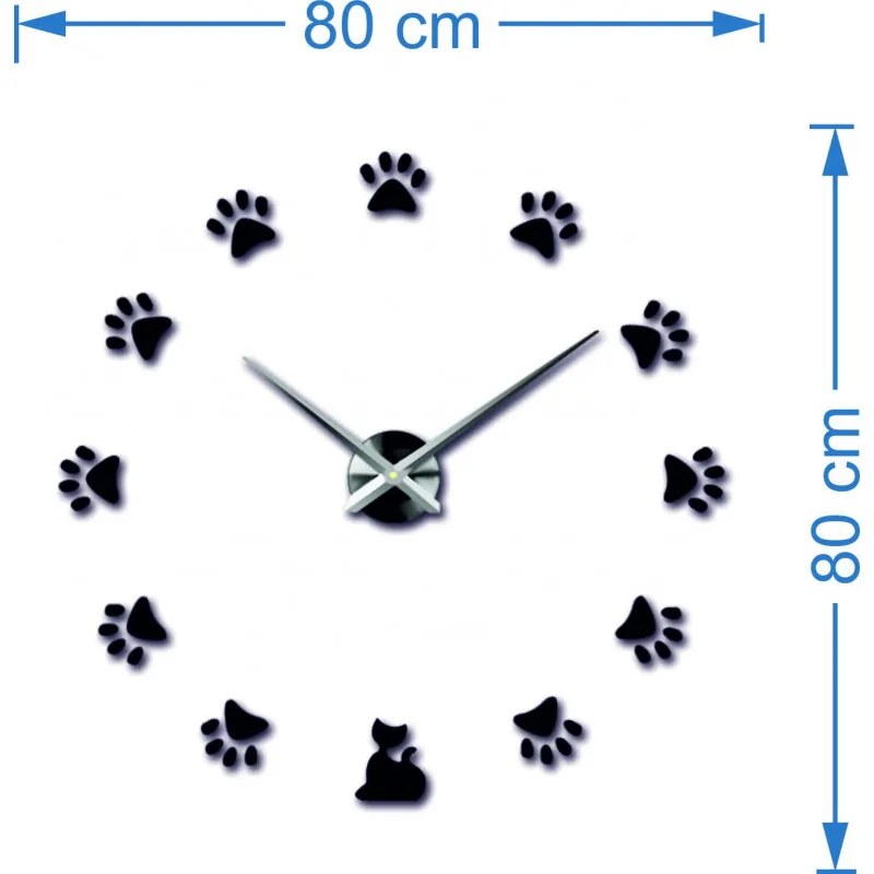 Moderné nalepovacie nástenné hodiny SS | 3D hodiny 12S017 Wanduhr