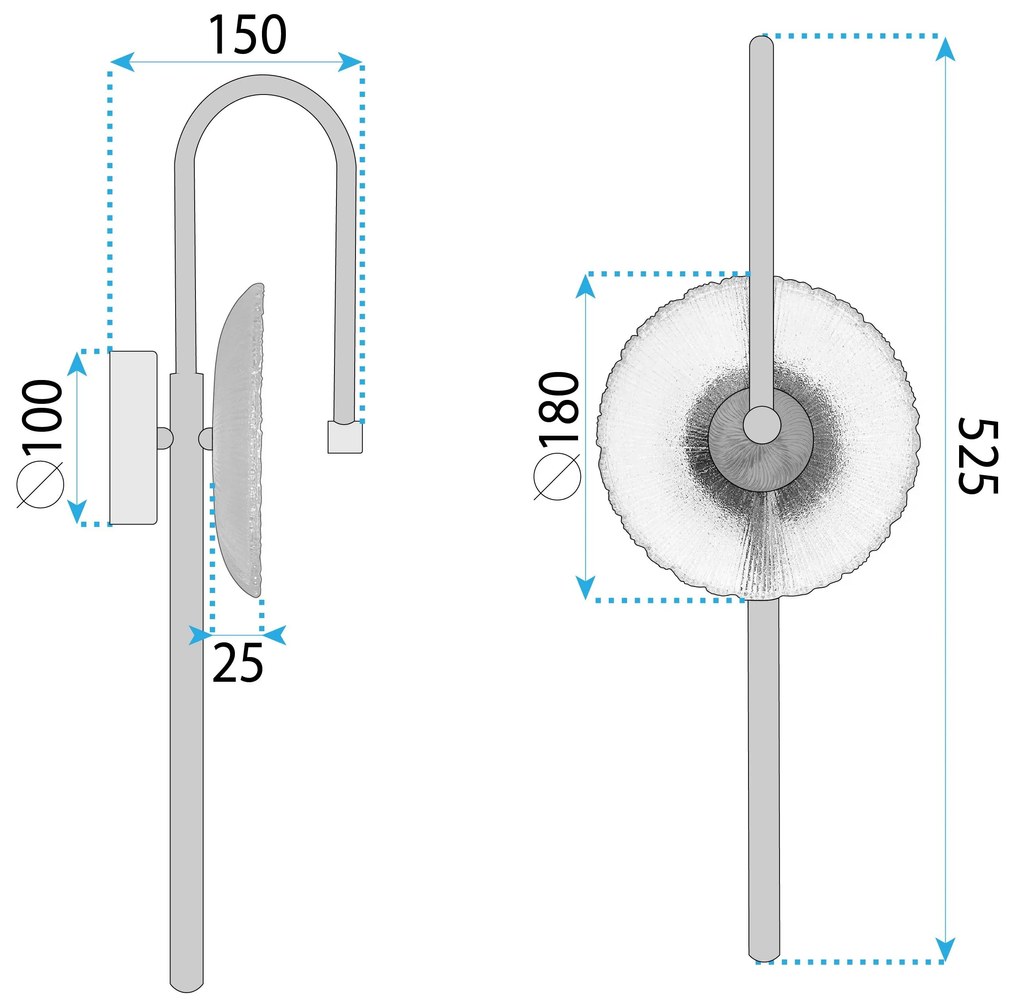 Toolight Toolight, LED nástenné svietidlo 53x18cm, 3W, 3000K, LHJ072-W, zlatá matná, OSW-50032