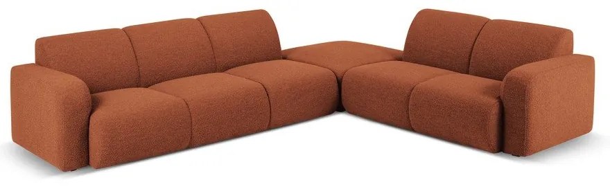 Hnedá rohová pohovka z textílie bouclé (pravý roh) Molino – Micadoni Home