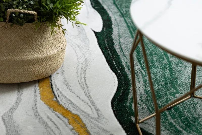 styldomova Zelený koberec Glamour Emerald 1017 so zlatým vzorom