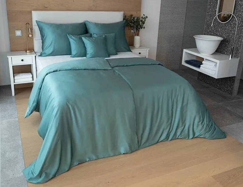 Posteľná bielizeň - Luna petrol Bambusový satén 40/40