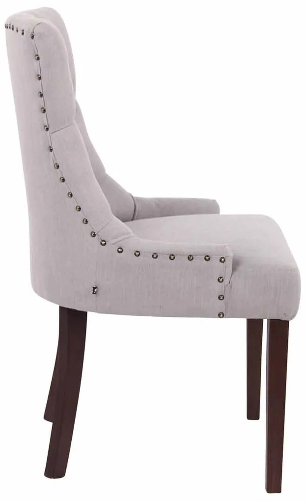 Jedálenská stolička Aberdeen - látka, drevené nohy antik tmavé - Sivá