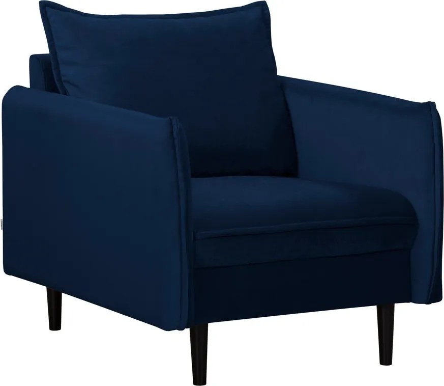 Tmavomodré zamatové kreslo Juli – Ropez