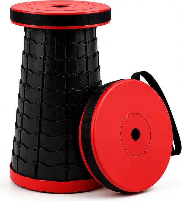 Kempingová stolička CAMPIO teleskopická 45 cm, červená