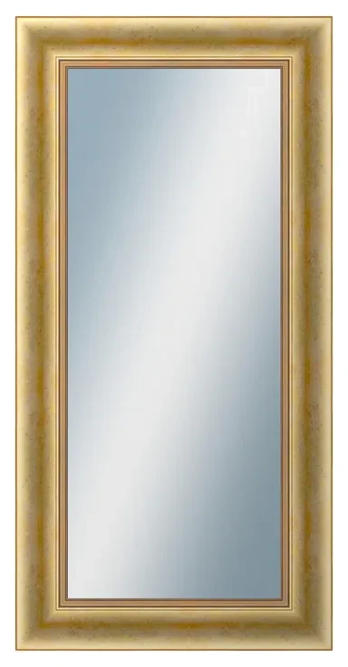 DANTIK - Zrkadlo v rámu, rozmer s rámom 50x100 cm z lišty KŘÍDLO veľké zlaté patina (2772)