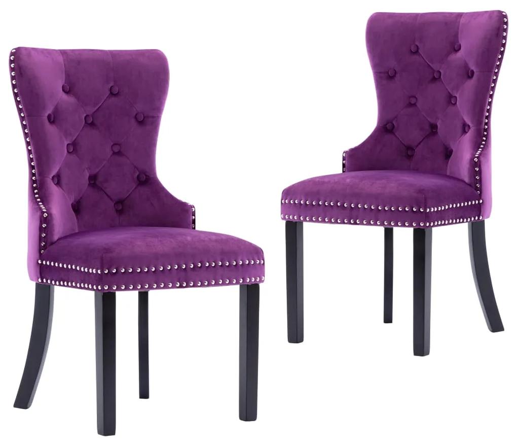 vidaXL Jedálenské stoličky 2 ks fialové zamatové | BIANO