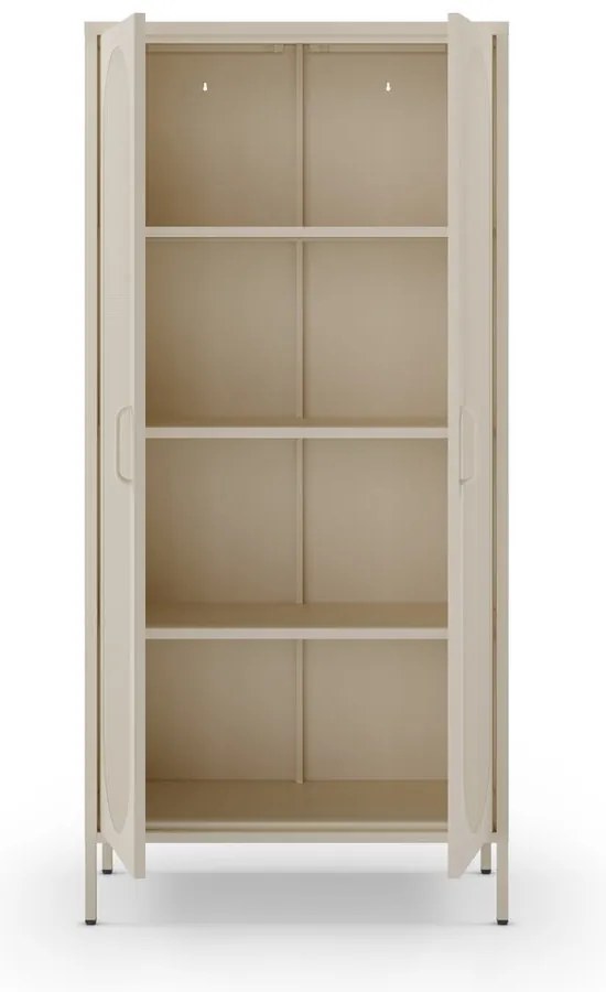 Krémovobiela kovová skriňa 80x170x40 cm Diora – Marckeric