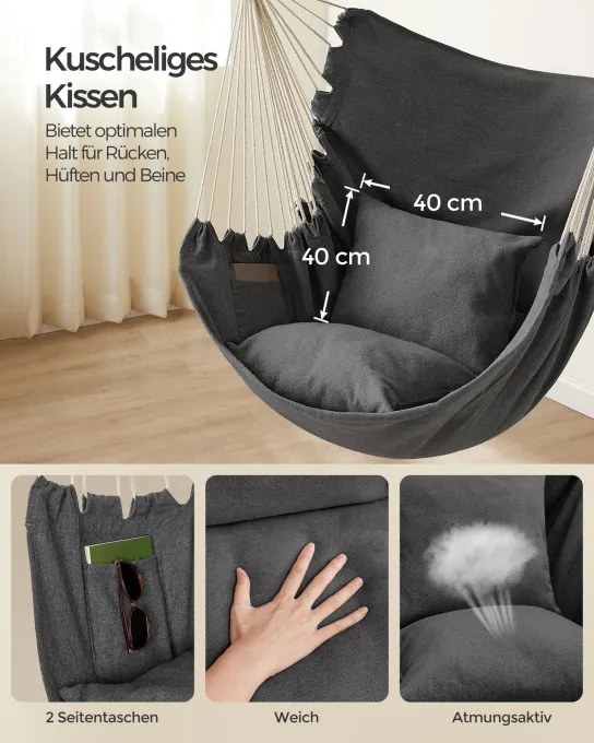 Závesné kreslo s vankúšmi GDC197G02