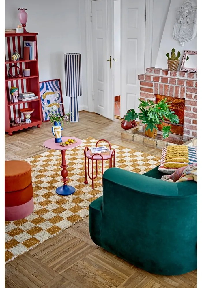 Béžový/jantárový bavlnený koberec 140x200 cm Chola – Bloomingville