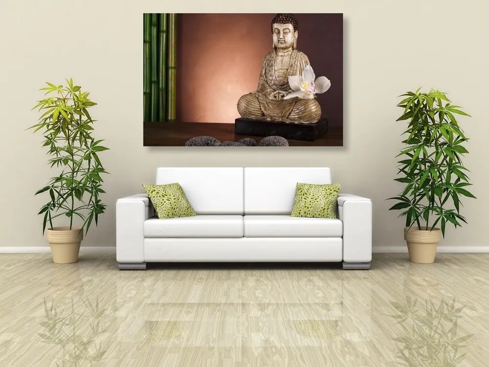 Obraz meditujúci Budha - 120x80