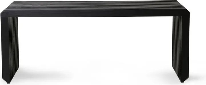 Čierna drevená lamelová lavica Slatted - 96*43*38 cm
