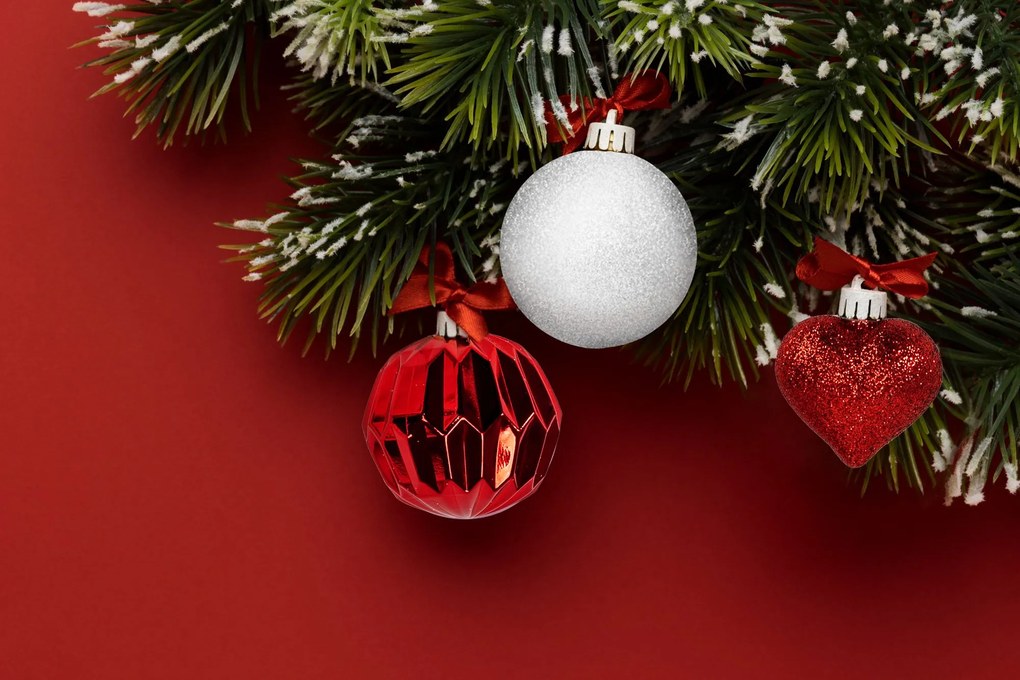 Tutumi, vianočné ozdoby na stromček 41ks SYSD1688-195, biela-červená, CHR-08417