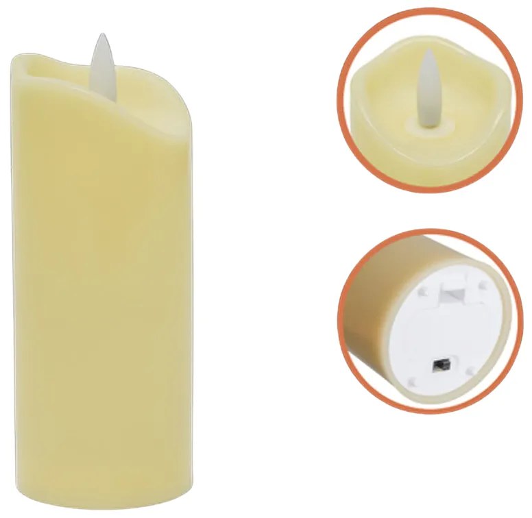 LED stĺpová sviečka RUHHY 12,5 cm béžová, sada 4 ks