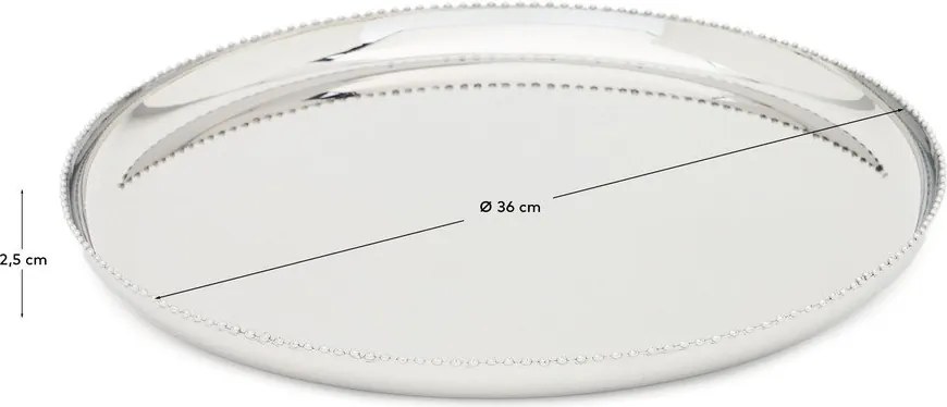 Servírovacia tácka z nehrdzavejúcej ocele ø 35,5 cm Nirela – Kave Home
