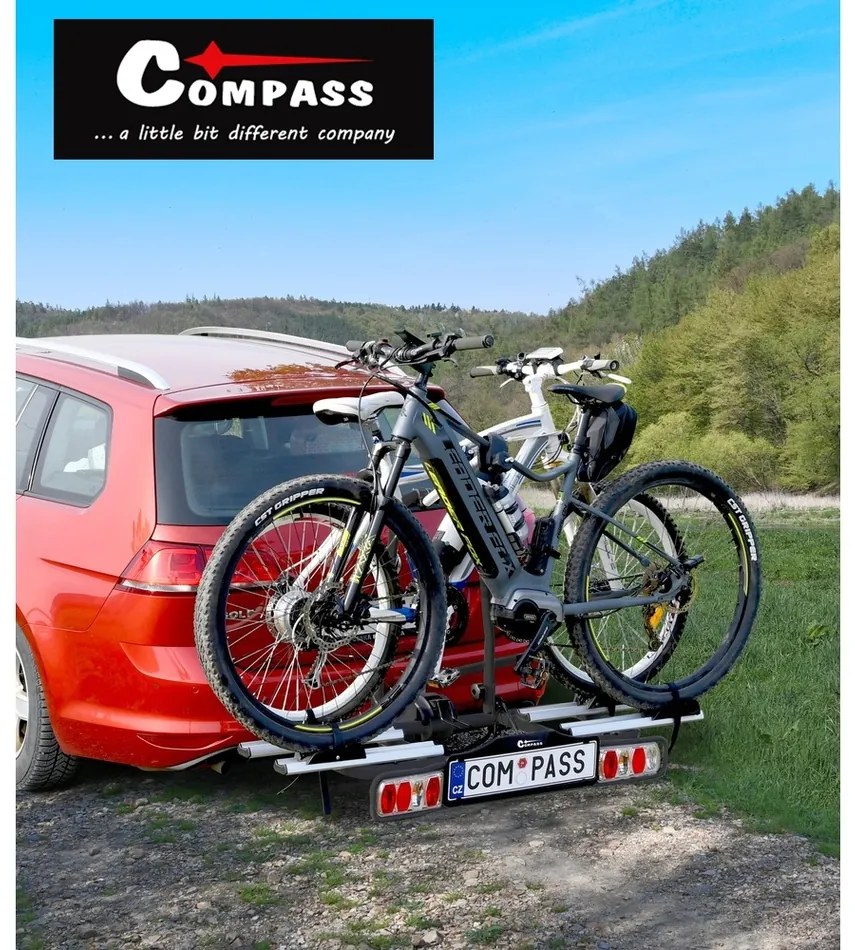 Compass Nosič bicyklov na ťažné zariadenie E-BIKE TÜV, 2 bicykle