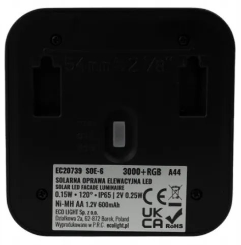 ECOLIGHT Solárne fasádne svietidlo so súmrakovým senzorom