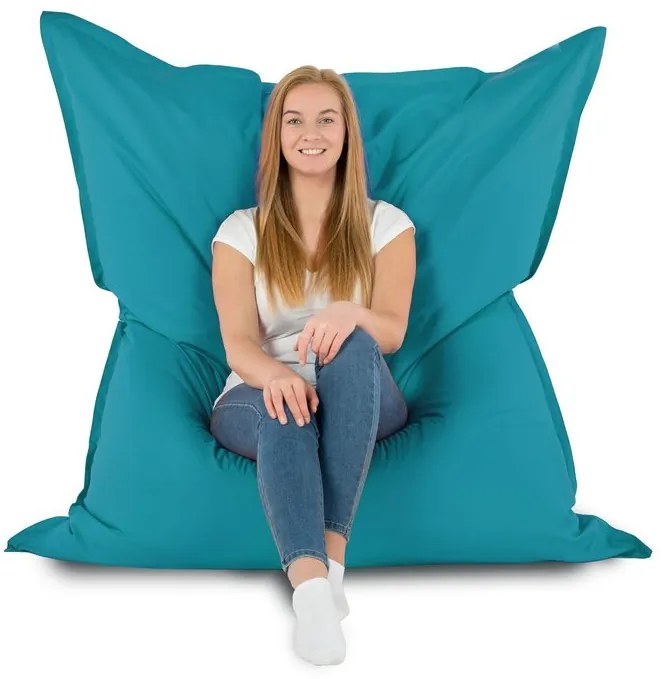 XXL vankúš na sedenie – interiérový aj záhradný, vodeodolný Farba: 17.Sv.modrá