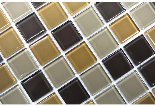 Sklenená mozaika CM 4555 mix hnedá 30,5x32,5 cm