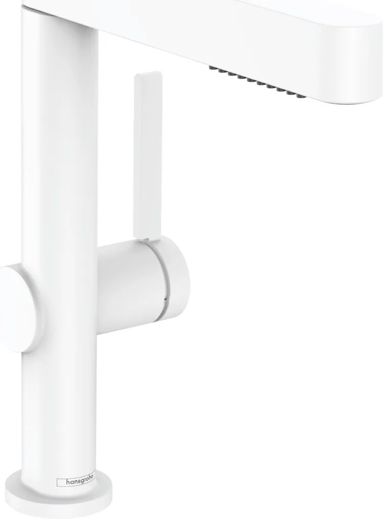 Hansgrohe Finoris, umývadlová batéria 230, s výpustom Push-Open a výsuvnou spŕškou, EcoSmart, biela matná, HAN-76063700