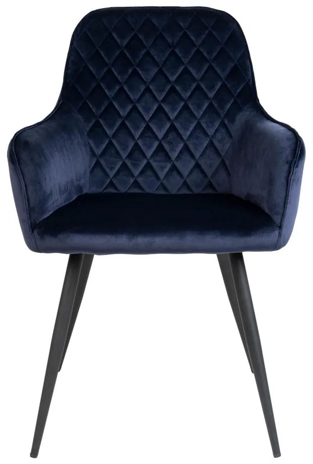 Tmavomodré čalúnené jedálenské kreslá v súprave s podrúčkami 2 ks Harbo – House Nordic