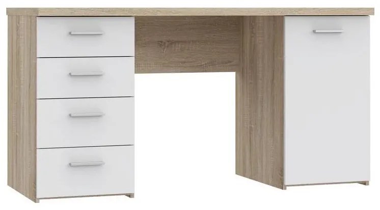 Písací stôl ARENO biela/dub sonoma