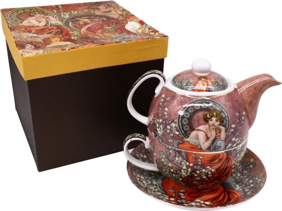 HOME ELEMENTS Súprava na čaj 3 ks, Mucha tmavá