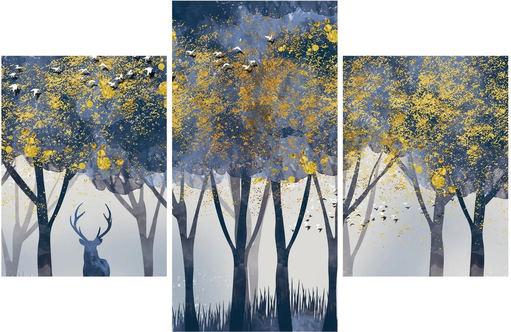 Obraz jeleňa v lese (90x60 cm)