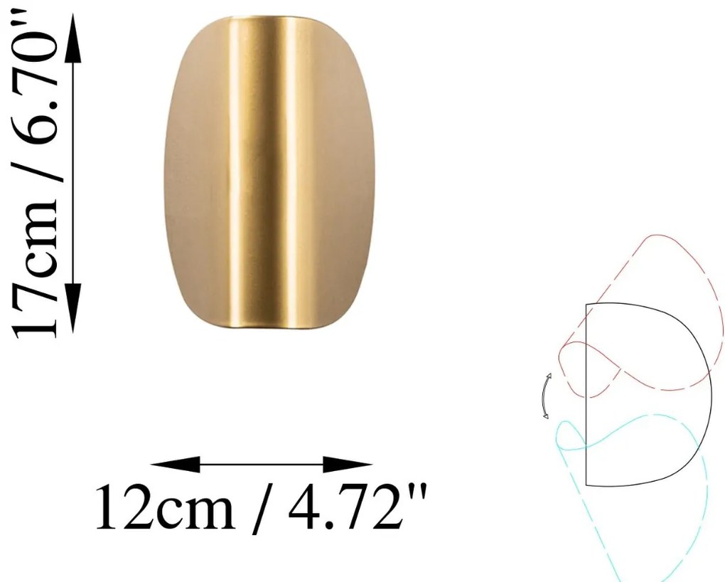 Nástenné LED svietidlo Heybe zlaté