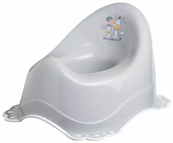 BISK Erga 4 KIDS, detský nočník ZEBRA s protišmykovou gumou, šedá, ERG-08317