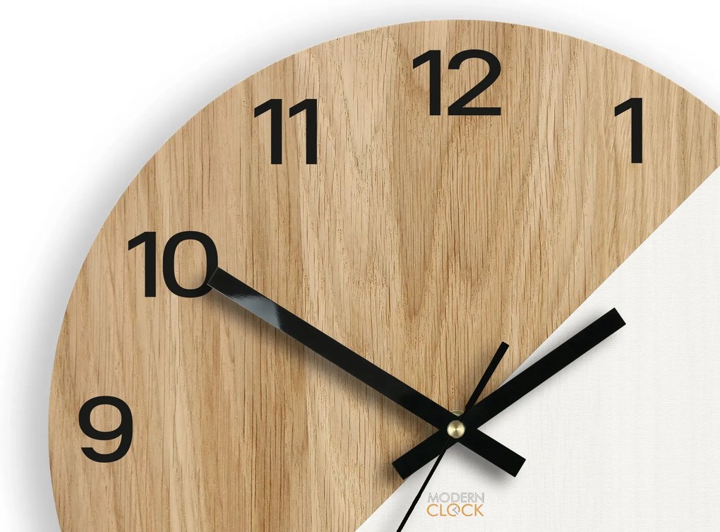 Dřevěné nástěnné hodiny Oxford 33 cm dub přírodní/bílé