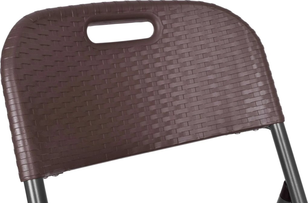 Hnedá skladacia cateringová stolička Rattan