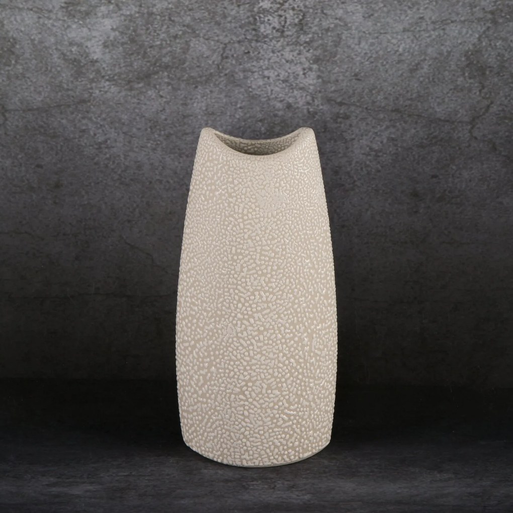 KERAMICKÁ VÁZA RISO 12X7X26 KRÉMOVÁ