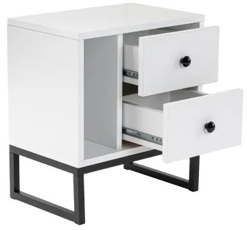 Nočný stolík GLIMMER 50x45,2 cm biela/čierna
