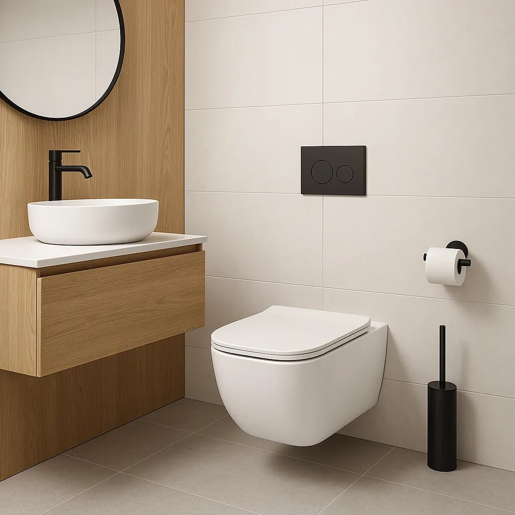 Rea Dexter, závesná WC misa Rimless Tornado 515x365x350 mm + WC sedadlo z duroplastu, biela lesklá, REA-C1278