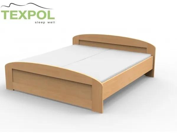 TEXPOL Manželská masívna posteľ PETRA s oblým čelom Veľkosť: 200 x 160 cm, Materiál: BUK prírodný