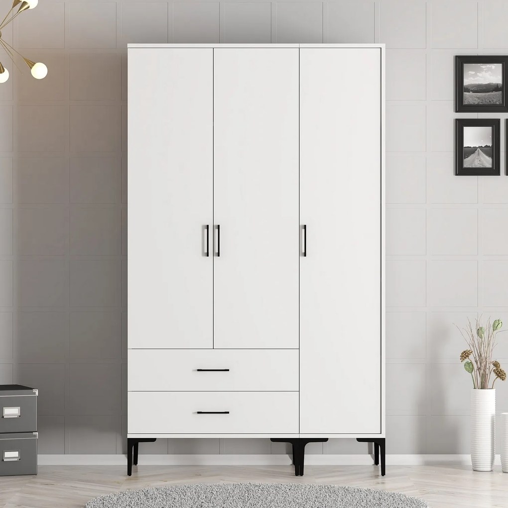 Šatníková skriňa Kiara ST (biela). Akcia -19%. Vlastná spoľahlivá doprava až k Vám domov. 1088348