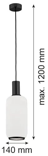 Argon 8563 - Luster na lanku SAGUNTO PLUS 1xE27/15W/230V pr. 14 cm čierna