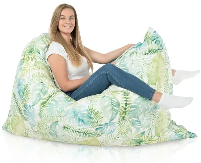 Veľký vankúš na ležanie so svetlozeleným listovým vzorom – XL / XXL Veľkosť: XL