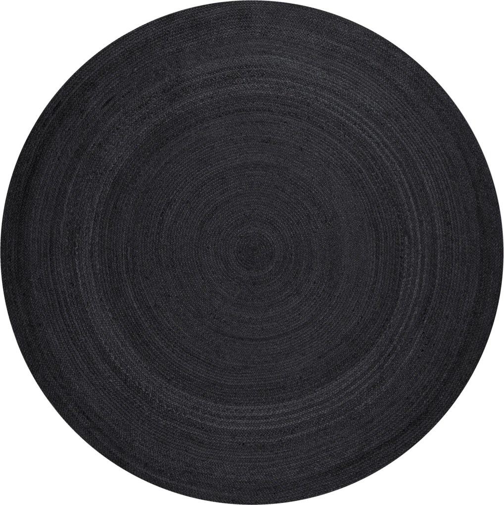 Kusový koberec Jute Braided 106322 Black kruh, 100x100 (priemer) kruh, čierna, chodba / predsieň, Hanse Home